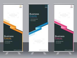 Business-Banner-Roll-up-Set Standee-Banner-Vorlage Modernes Banner. vektor