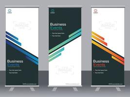 Business-Banner-Roll-up-Set Standee-Banner-Vorlage Modernes Banner. vektor