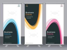 business banner roll up set standee banner mall. vektor