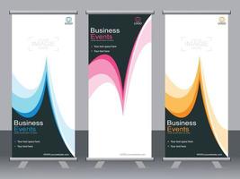 Business-Banner-Roll-up-Set Standee-Banner-Vorlage. vektor