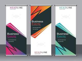 Business-Banner-Roll-up-Set Standee-Banner-Vorlage. vektor