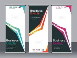 Business-Banner-Roll-up-Set Standee-Banner-Vorlage. vektor