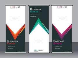 business banner roll up set standee banner mall. vektor