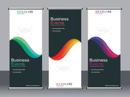 Business-Banner-Roll-up-Set Standee-Banner-Vorlage. vektor