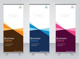 business banner roll up set standee banner mall. vektor