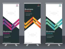 Business-Banner-Roll-up-Set Standee-Banner-Vorlage. vektor