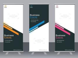 Business-Banner-Roll-up-Set Standee-Banner-Vorlage Modernes Banner. vektor