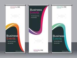 Business-Banner-Roll-up-Set Standee-Banner-Vorlage. vektor