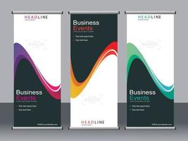 Business-Banner-Roll-up-Set Standee-Banner-Vorlage. vektor