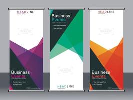 Business-Banner-Roll-up-Set Standee-Banner-Vorlage. vektor