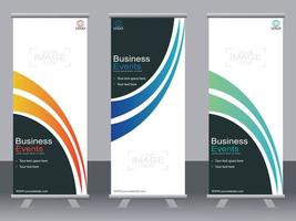 Business-Banner-Roll-up-Set Standee-Banner-Vorlage. vektor