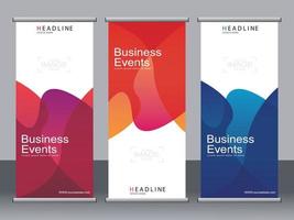 Business-Banner-Roll-up-Set Standee-Banner-Vorlage. vektor