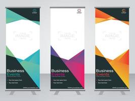 Business-Banner-Roll-up-Set Standee-Banner-Vorlage. vektor