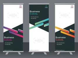 Business-Banner-Roll-up-Set Standee-Banner-Vorlage. vektor