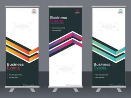 Business-Banner-Roll-up-Set Standee-Banner-Vorlage. vektor