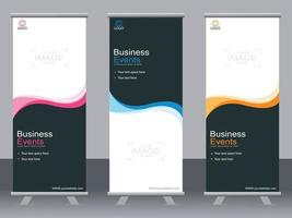 Business-Banner-Roll-up-Set Standee-Banner-Vorlage. vektor