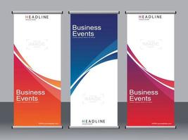 Business-Banner-Roll-up-Set, Standee-Banner-Vorlage. vektor