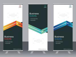 Business-Banner-Roll-up-Set Standee-Banner-Vorlage. vektor