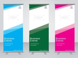 Business-Banner-Roll-up-Set Standee-Banner-Vorlage. vektor