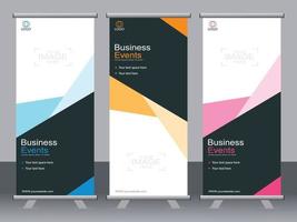 Business-Banner-Roll-up-Set Standee-Banner-Vorlage. vektor