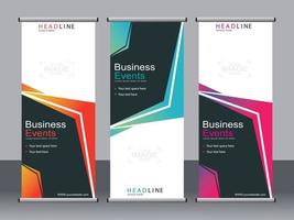 Business-Banner-Roll-up-Set Standee-Banner-Vorlage. vektor