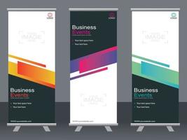 Business-Banner-Roll-up-Set Standee-Banner-Vorlage. vektor