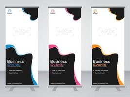 Business-Banner-Roll-up-Set Standee-Banner-Vorlage. vektor