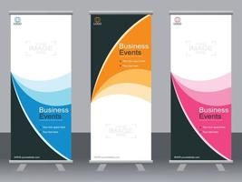 Business-Banner-Roll-up-Set Standee-Banner-Vorlage. vektor