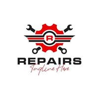 Logo-Design für Motorreparaturillustration vektor