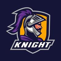 knight warrior maskot logotyp vektor