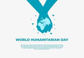 världen humanitära internationella dagen med världen och hand kärlek symbol vektor