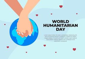 Welt humanitärer internationaler Globus und Hand halten Hand, Liebessymbol vektor