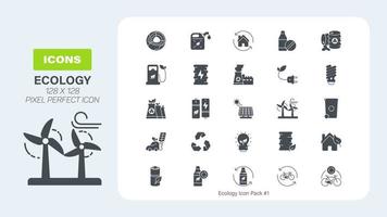 Ökologie-Icon-Set für natürliche Ressourcen, umweltfreundliches Farb-Icon-Pack vektor
