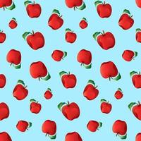 rött äpple frukt vektor seamless mönster