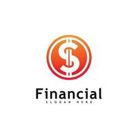 Geld-Logo-Design-Konzept-Vektor. Einfaches Logo für Finanzen oder Banken vektor