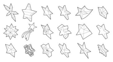 Stern-Icon-Set, Umrissstil vektor
