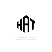 Hut-Buchstaben-Logo-Design mit Polygonform. Logo-Design in Hutpolygon- und Würfelform. Hut-Hexagon-Vektor-Logo-Vorlage in weißen und schwarzen Farben. Hutmonogramm, Geschäfts- und Immobilienlogo. vektor