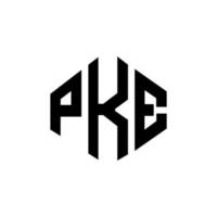 pke bokstavslogotypdesign med polygonform. pke polygon och kubform logotypdesign. pke hexagon vektor logotyp mall vita och svarta färger. pke monogram, affärs- och fastighetslogotyp.