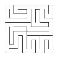 Vektor quadratische Labyrinth-Vorlage. leeres Schwarz-Weiß-Labyrinthspiel. vorschule druckbare skizze bildungsaktivität oder arbeitsblattbeispiel. Abbildung des Spielfelds