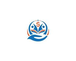 Finanzbuchhaltung Kreditbuchhaltung Logo mit Geld und Bildung Symbol Vorlage Vektor Icon.