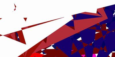 ljusblå, röd vektorstruktur med slumpmässiga trianglar. vektor