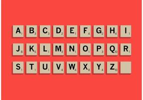 Scrabble brevplattor uppsättning vektor