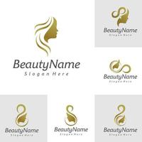 Beauty-Logo-Design-Vektorvorlage, Beauty-Logo-Konzeptillustration. vektor
