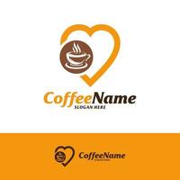 Kaffee-Liebe-Logo-Design-Vorlage. Kaffee-Logo-Konzeptvektor. kreatives Symbolsymbol vektor