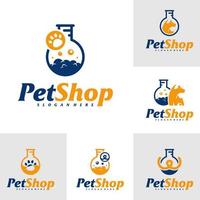 satz von pet-lab-logo-design-vorlage. Haustier-Logo-Konzeptvektor. emblem, kreatives symbol, symbol vektor