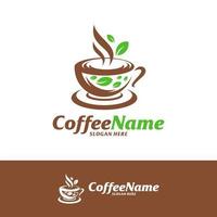 kaffe logotyp formgivningsmall. kaffe logotyp koncept vektor. kreativ ikon symbol vektor