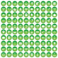 100 Geschäftsleute Symbole setzen grünen Kreis vektor