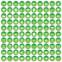 100 Münzsymbole setzen grünen Kreis vektor