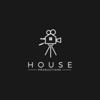 Haus und Kamera Film Filmproduktion Logo Design Vektor Vorlage.