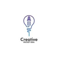 kreativ raket idé logotyp formgivningsmall. vektor